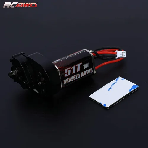 Miniatura 7 de RCAWD Cepillo de carbono mejorado 51T (vuelta) motor cepillado de tamaño 180 y carcasa de engranajes centrales de aleación, transmisión ensamblada