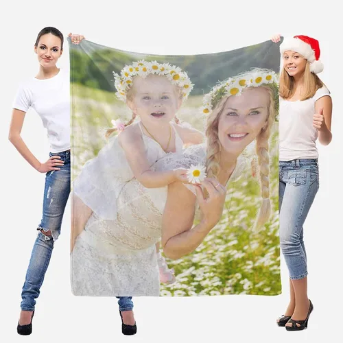 Miniatura 6 de D-Story Regalos para mamá, regalo para el día de la madre de parte de hija e hijo, manta de franela suave regalo para mamás Navidad, manta de cama