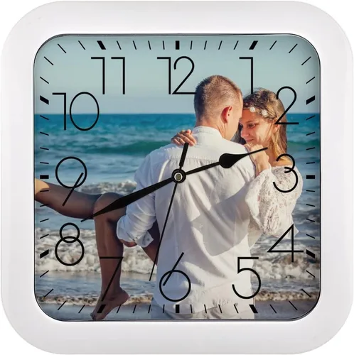Miniatura 12 de Reloj de pared personalizado, reloj de pared personalizado con foto/imagen, texto, reloj sin tictac, silencioso, reloj de pared digital Estilo 1