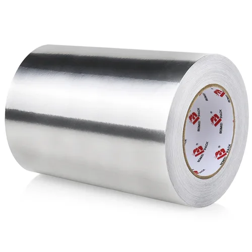 Miniatura 13 de BOMEI PACK Cinta de lámina de aluminio, cinta de conducto de metal resistente, cinta plateada de alta temperatura, perfecta para sellar y reparar