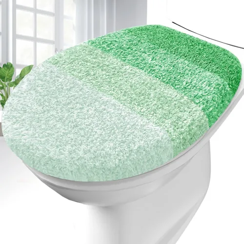 Miniatura 15 de OLANLY Funda de Asiento de Inodoro de Microfibra Suave para Baño, Fundas Lavables a Máquina, 17.5x15 Pulgadas, con Soporte de Goma que se Mantiene