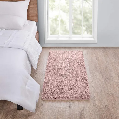 Miniatura 30 de Walensee Alfombra de baño antideslizante (24x17 pulgadas, rosa polvoriento) absorbente de agua, súper suave, lanuda de felpilla, lavable a máquina