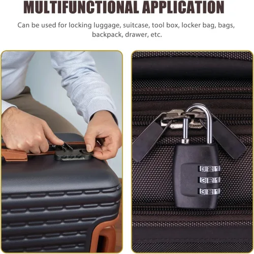 Miniatura 4 de Baluue Cerraduras de viaje aprobadas por la TSA para equipaje, cerradura de combinación de código de contraseña de 3 dígitos, código de aduana