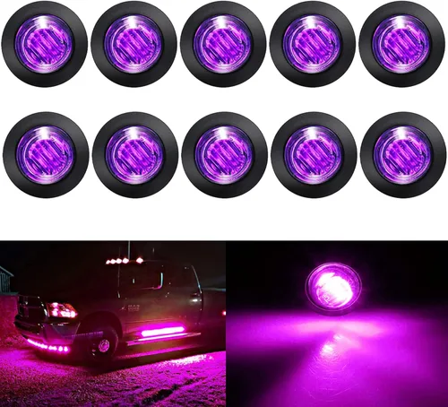 Miniatura 9 de KEING Paquete de 10 mini luces LED redondas selladas impermeables de 3/4 pulgadas, luz de señalización LED blanca de 12 V para remolque, camión