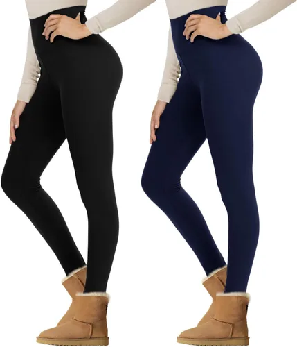 Miniatura 17 de NexiEpoch - Leggings de forro polar para mujer, pantalones de yoga de invierno de cintura alta, control de abdomen, suaves, térmicos, cálidos