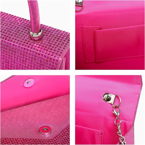Miniatura 78 de Dasein Bolso de noche para mujer, embragues de fiesta, bolsos de boda, cóctel, baile de graduación, bolsos con purpurina esmerilada
