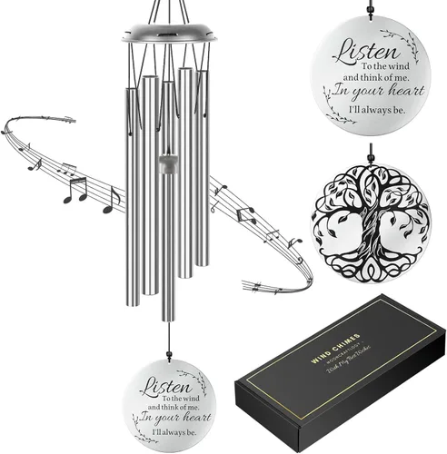 Miniatura 9 de Campanillas de viento de condolencias por pérdida de un ser querido, campanillas de viento conmemorativas para padre perdido, regalo de duelo
