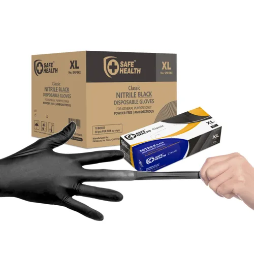 Miniatura 8 de SAFE HEALTH Guantes desechables industriales de nitrilo, caja grande de 3.5 mil, sin polvo, sin látex, salón de belleza, estudio de uñas, reparación