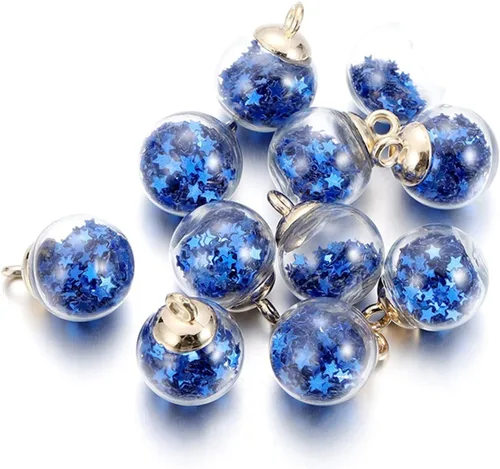 Miniatura 26 de 10 unids/lote de 0.630 in transparente bola de cristal encantos estrella lentejuelas colgantes para DIY pendientes collar joyería fabricación