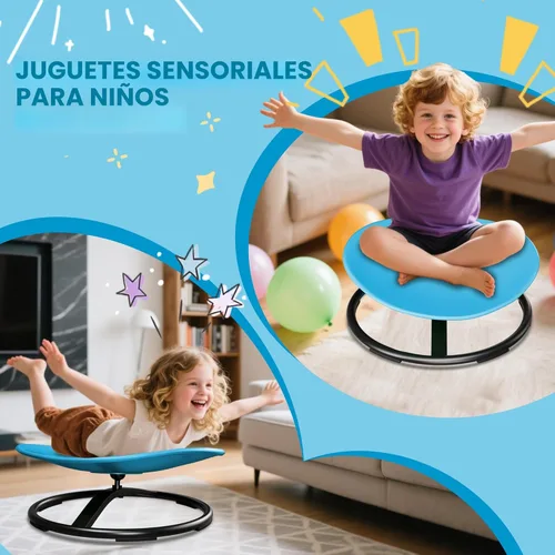 Miniatura 8 de Silla giratoria de tamaño grande de 21 pulgadas de largo x 19 pulgadas de ancho para niños autistas, silla giratoria sensorial para niños pequeños