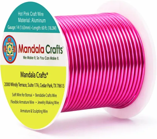 Miniatura 192 de Mandala Crafts - Alambre de aluminio anodizado de 8 calibre para hacer joyas - 9.75 m de alambre flexible negro colorido - Flexible para bonsái