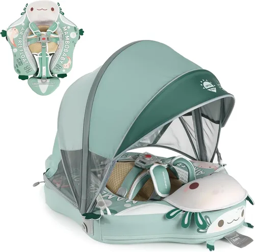 Miniatura 10 de Mambobaby Float Deluxe - Flotador de piscina para bebés: entrenador de natación seguro y cómodo para bebés y niños pequeños, diseño no inflable, Rosa