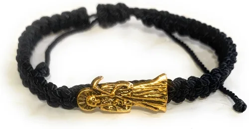 Miniatura 4 de LONTCS Pulsera Santa Muerte Negro y Dorado para Niño, Oro