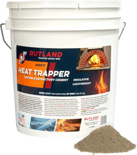 Miniatura 9 de Rutland balde de cemento maleable de 12.5 libras – Mezcla con agua (arcilla refractaria) soporta hasta 2,200 grados Fahrenheit.