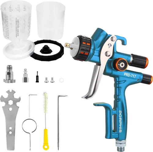 Miniatura 18 de Pistola Pulverizadora PRD-717 Tipo VS con Boquilla Dividida de 1.3mm para Repintado Automotriz, Marrón