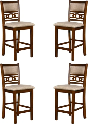Miniatura 21 de New Classic Furniture Gia - Silla de comedor (juego de cuatro), asiento y respaldo tapizados en tela gris claro, color gris