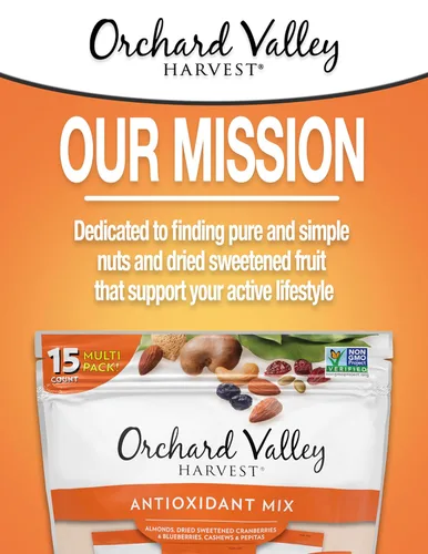 Miniatura 5 de Orchard Valley Harvest - Mezcla antioxidante, bolsas de 1 onza (paquete de 15), almendras, arándanos, arándanos, anacardos y pepitas, sin OMG, sin