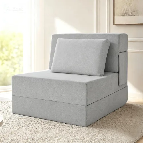 Miniatura 10 de Sofá Cama Plegable con Colchón, Sofá Cama Plegable con Funda para Silla de Cama con Almohada para Sala de Estar Oficina en Casa