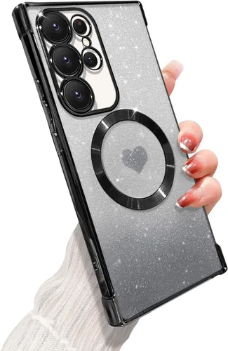Miniatura 26 de ZONRW Funda magnética para Samsung Galaxy S22 Plus, para mujeres y niñas, chapado de lujo suave, con purpurina degradada, lindo corazón, compatible