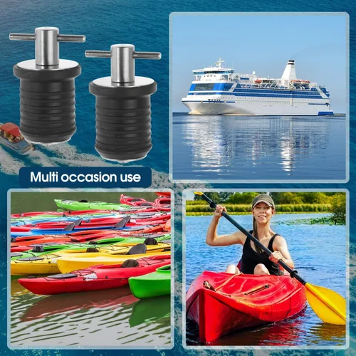 Miniatura 4 de Tapón de drenaje de barco con mango en T, tapones de goma a presión con mango de latón/acero inoxidable, accesorios de giro marino