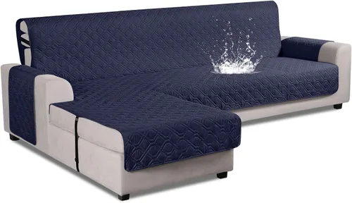 Miniatura 29 de VANSOFY Fundas de Sofá Seccional Mejoradas 100% Impermeables en Forma de L Funda Reversible para Chaise Lounge Funda Protectora de Sofá Seccional