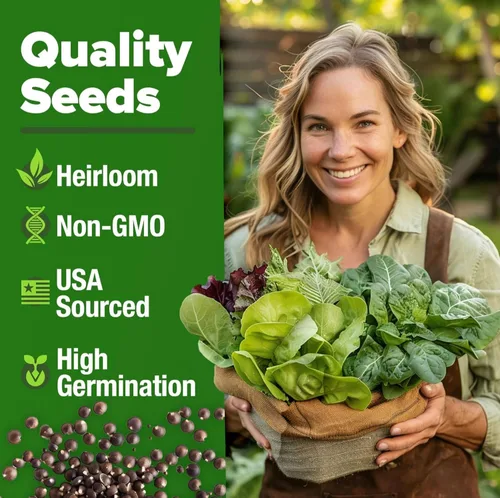 Miniatura 3 de HOME GROWN Más de 11,500 semillas de lechuga de reliquia, 10 variedades que incluyen romaina, Buttercrunch, iceberg, col rizada y espinaca, semillas