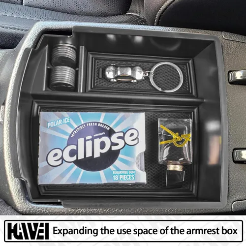 Miniatura 7 de HGWEI Organizador de consola central compatible con Hyundai Kona 2018 2019 2020 2021 2022 2023, accesorios interiores, caja de almacenamiento