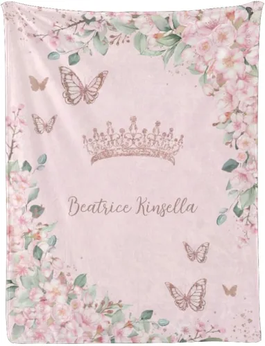 Miniatura 9 de Mantas de bebé personalizadas con nombre, mantas de bebé personalizadas para niñas, regalos de bebé, manta personalizada con corona de princesa