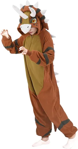 Miniatura 2 de Triceratops - Pijama de dinosaurio para adultos, disfraz de dinosaurio para Navidad, Halloween, cosplay, ropa de dormir
