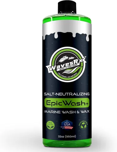WAVESRX Jabón neutralizante de sal y lavado de moto acuática con protección de superficie SiO2 (EpicWash +), limpiador de grado marino elimina sal y