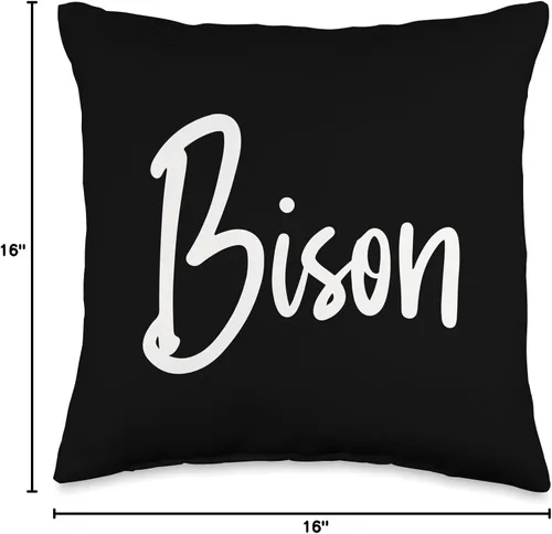 Miniatura 4 de Minimalist School Spirit Gear Bison-Inky Brush Script - Almohada (16 x 16 pulgadas), multicolor