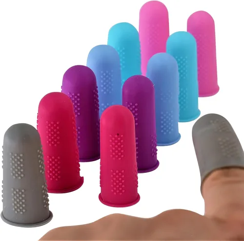 Miniatura 12 de Protectores de dedos [serie Flex – Paquete de 9] cubiertas antiadherentes de silicona [pequeño (3) / mediano (3) / grande (3)] – para pegamento