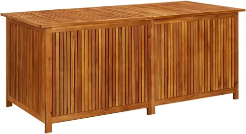 Miniatura 12 de Caja de almacenamiento para patio de 35.4 x 19.7 x 22.8 pulgadas, madera de acacia maciza para patio, jardín, contenedor de almacenamiento al aire