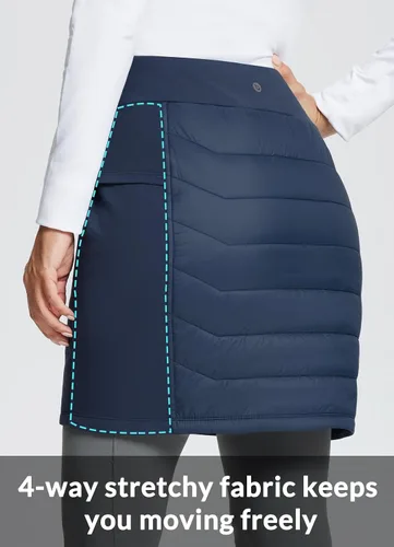 Miniatura 4 de BALEAF Falda acolchada de 17 pulgadas para mujer, ligera, aislada, cálida, para nieve, senderismo, correr, golf, al aire libre