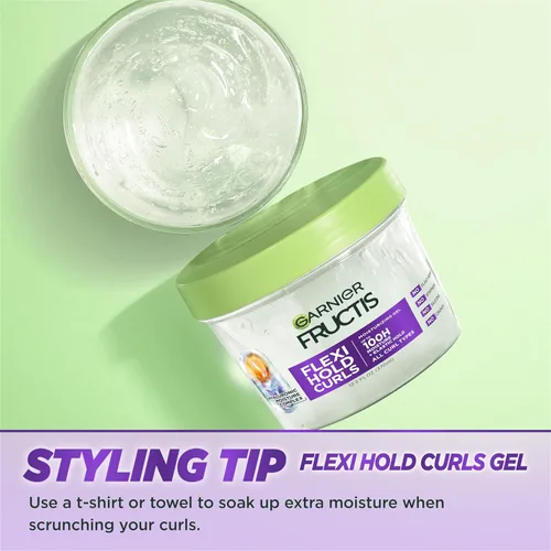 Miniatura 7 de Garnier Fructis Air Dry Cream XL - Acondicionador sin enjuague y set de gel hidratante Flexi Hold Curls, definición de rizos, control de humedad
