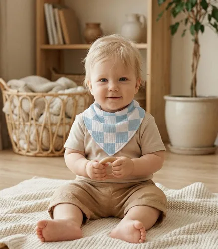 Miniatura 7 de Baberos de muselina para bebé 8 unidades, Babero tipo bandana para babeo y dentición, Algodón suave y absorbente para niñas y niños BC Un dinosaurio