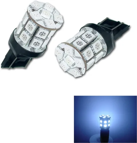 Miniatura 24 de PA LED 2 piezas 13SMD T20 7443 azul auto LED bombilla 12V para señal de giro lateral marcador de parada luz trasera