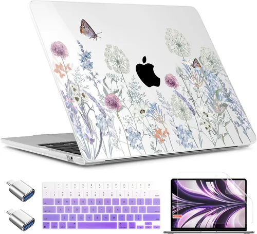 Miniatura 20 de TWOLSKOO Funda para MacBook Air de 15 pulgadas 2025 2024 2023 versión M4 A3241 M3 A3114 M2 A2941, carcasa rígida de plástico y protector