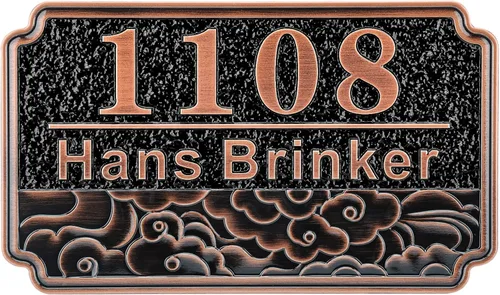 Miniatura 52 de Letrero de dirección personalizado, placa de dirección de número de casa, placa de dirección personalizada, metal o latón antiguo acrílico