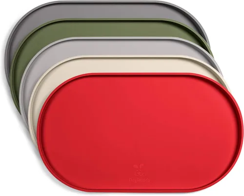 Miniatura 14 de DogBuddy Tapete de comida para perros, impermeable, tapete de silicona para cuencos de comida y agua, tapete antideslizante para alimentación