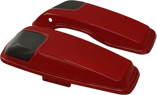 Miniatura 16 de TCT-MOTORPARTS Alforjas de mezclilla negra con tapas, bocina de 5 x 7 pulgadas, rejillas para Harley Street Glide Road King Road Glide Ultra Limited