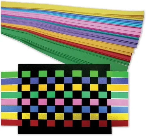 Hygloss 1,000 tiras de tejido de papel, ¾ pulgadas x 16 pulgadas, artes y manualidades para niños, actividades en el aula, aprender a tejer, 10