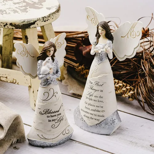 Miniatura 8 de Pavilion Gift Company Elements 82328 - Figura de ángel con mariposas, las mejores cosas de la vida, 8 pulgadas, color blanco