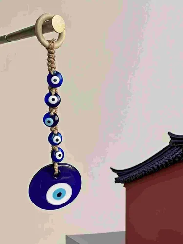 Miniatura 7 de Amuleto de cristal azul de 7.9 pulgadas con amuleto turco griego de nazar de buena suerte, adorno colgante hecho a mano para el hogar, oficina
