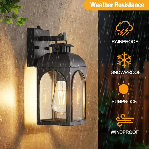 Miniatura 7 de EJIAXIN Iluminación al aire libre del anochecer al amanecer, luces negras para porche, luz al aire libre, lámpara de montaje en pared, lámpara