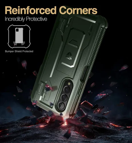 Miniatura 3 de Dexnor Shielder Series - Funda para Samsung Galaxy Z Fold 3 (2021), de grado militar, a prueba de golpes, resistente, con protector de pantalla