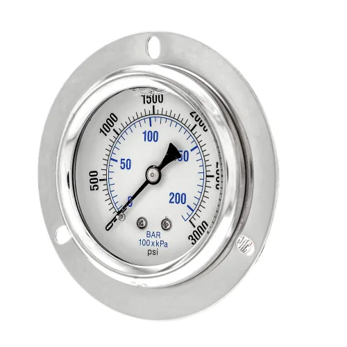 Miniatura 26 de PIC Gauges PRO-204L-254G Medidor de presión industrial relleno de glicerina con brida frontal con carcasa SS, internos de latón, lente de plástico