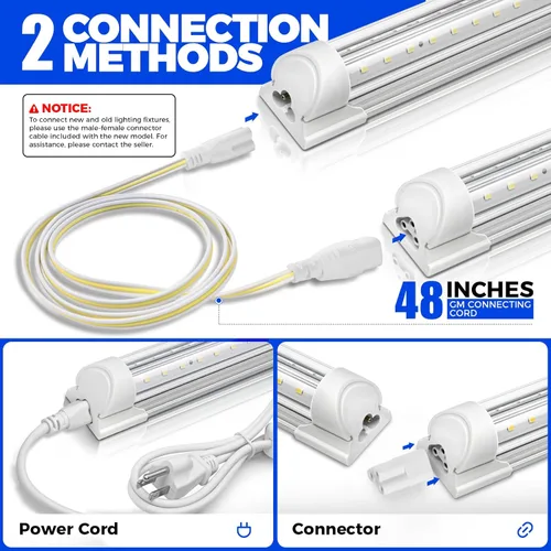 Miniatura 9 de Barrina Luces de Crecimiento, Lámparas de Crecimiento de Plantas de Espectro Completo Blancas de 2FT 5000K, 144W (6 x 24W, Equivalente a 800W)