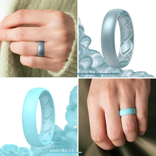 Miniatura 5 de Saco Band Silicone Ring for Women - 6mm Width 1.8mm Thick