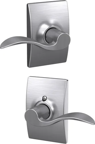 Miniatura 146 de SCHLAGE - Manija de puerta Accent con cerradura de paso libre para pasillo y armario en bronce antiguo - F10 ACC 716 Bronce Envejecido